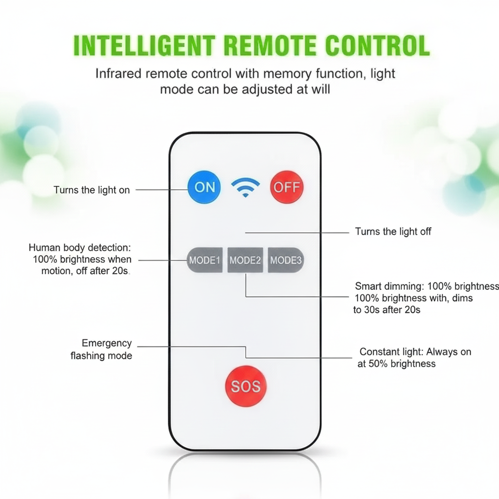 Outdoor Weatherproof Solar Street Light with Motion Sensor & Remote