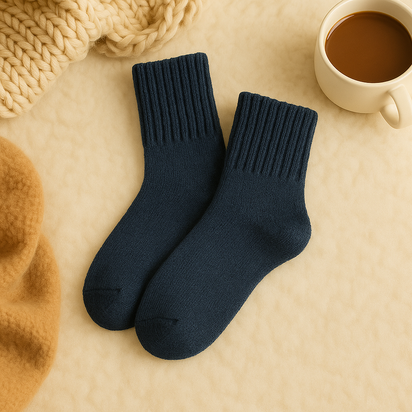 Wool Women's Medium Socks Thickened Keep Warm Pure Color