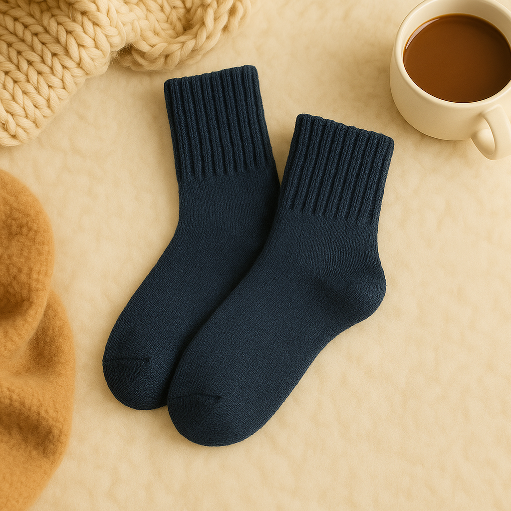 Wool Women's Medium Socks Thickened Keep Warm Pure Color