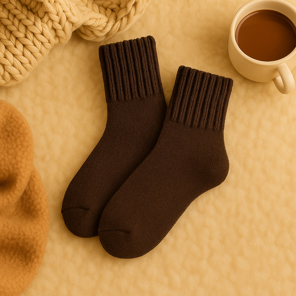 Wool Women's Medium Socks Thickened Keep Warm Pure Color
