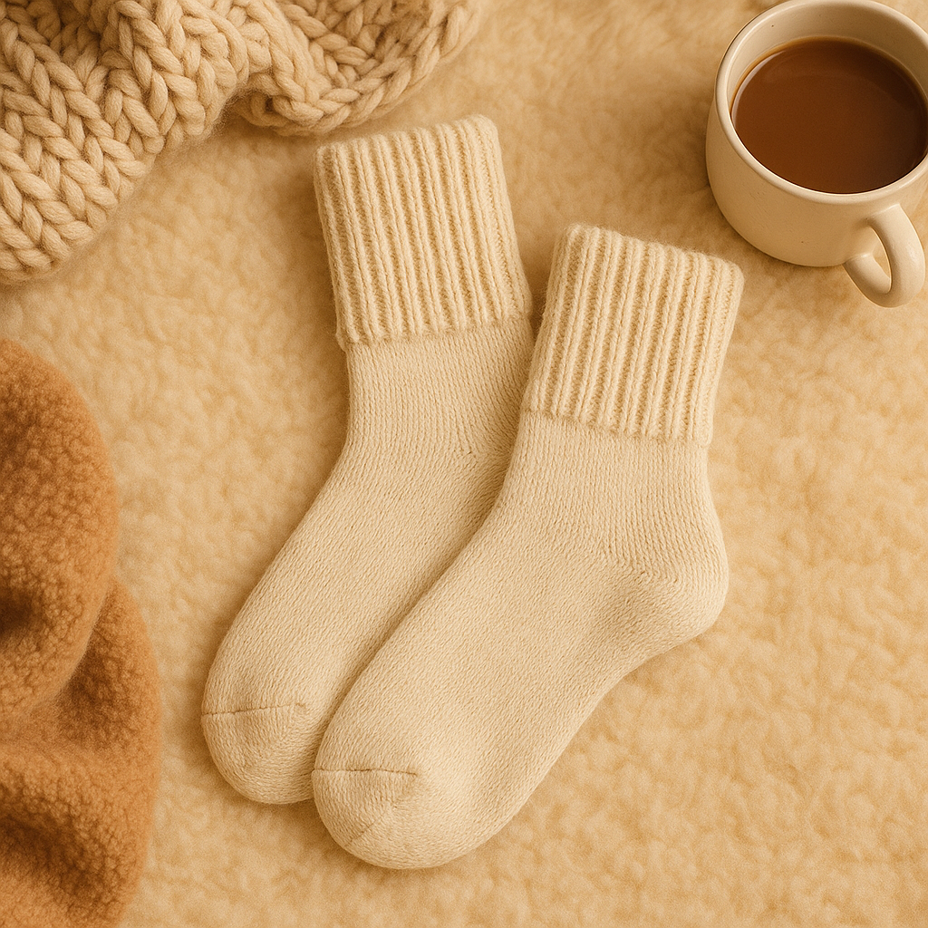 Wool Women's Medium Socks Thickened Keep Warm Pure Color