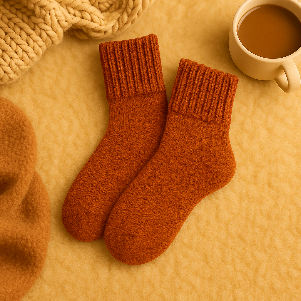 Wool Women's Medium Socks Thickened Keep Warm Pure Color